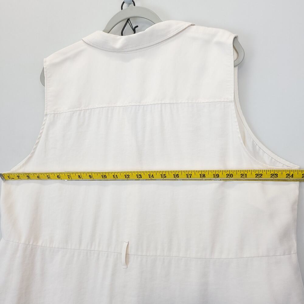 H & M Shift Shirt Dress Collared Button Up Women XXL Off White Minimalist Causal - Picture 7 of 12